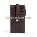 Fashion design zipper coin pocket leather men wallet genuine credit card holder